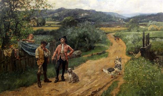 Henry John Yeend King (1855-1924) The Rent Question 28.5 x 48.5in.